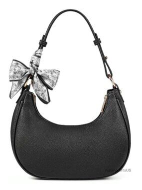 Crescent Shoulder Bag for Women Small Litchi Faux Leather Underarm Purse